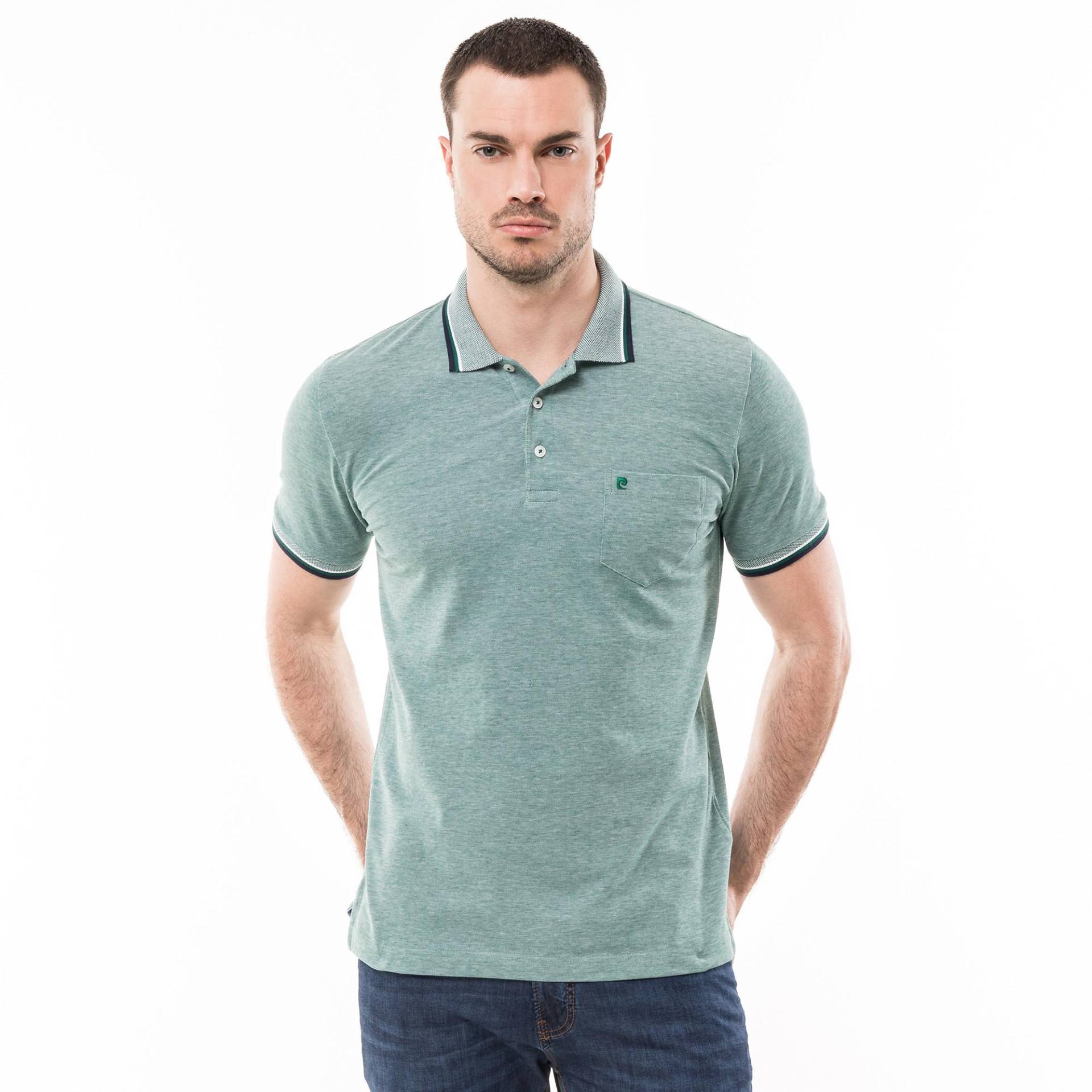 Polo Shirt Herren Dunkelgrün S von pierre cardin