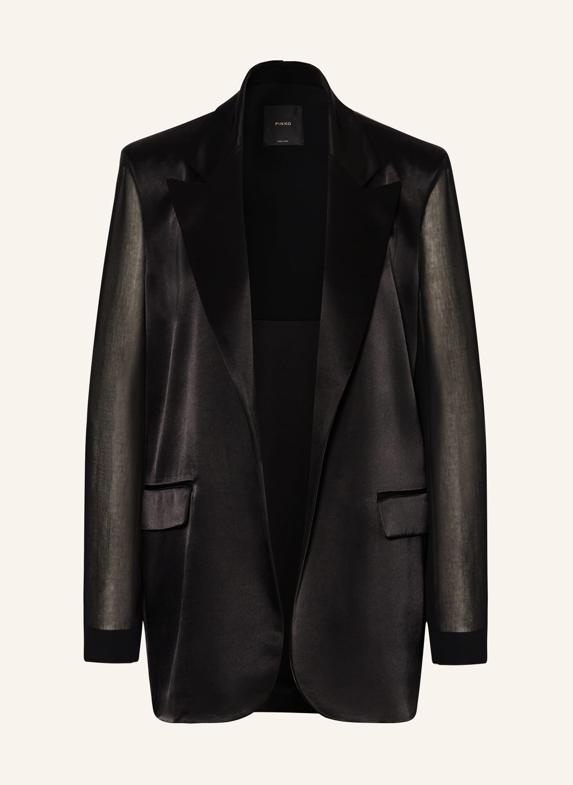 Pinko Longblazer Aus Satin schwarz Pinko Longblazer Aus Satin schwarz von pinko
