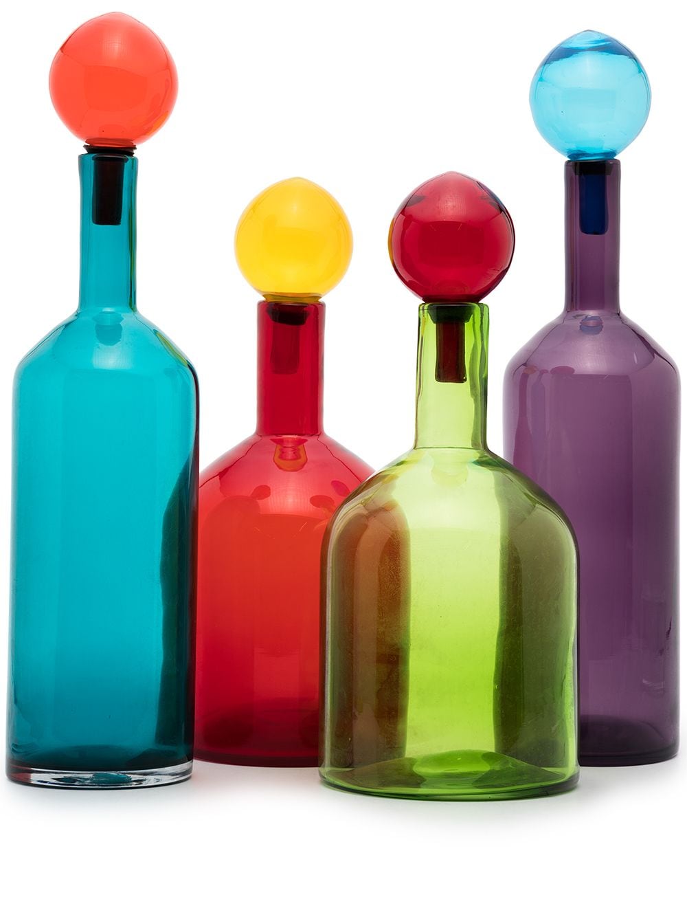 POLSPOTTEN Bubbles and Bottles decorative bottles (set of 4) - Blue von POLSPOTTEN