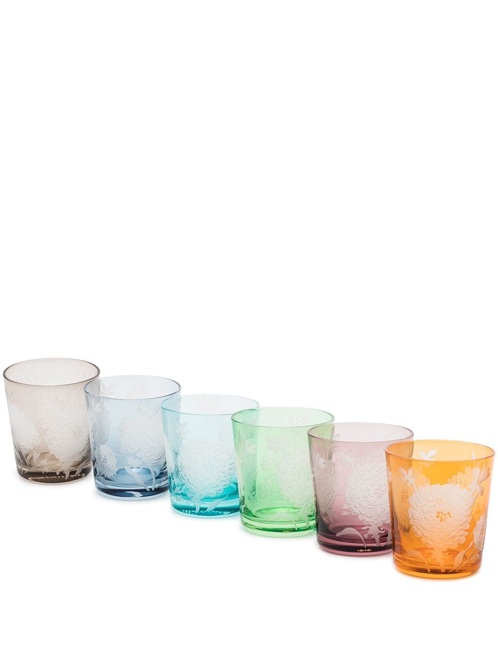 POLSPOTTEN Peony glass tumblers (set of 6) - Green von POLSPOTTEN