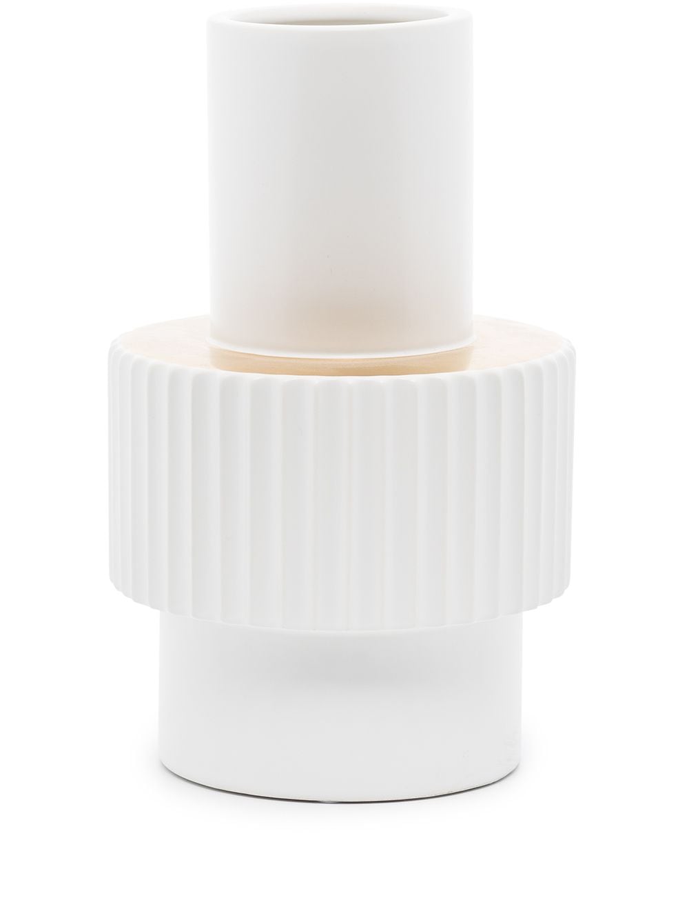 POLSPOTTEN small Gear ceramic vase (25,5cm) - White von POLSPOTTEN