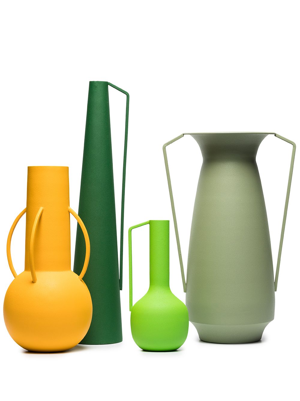POLSPOTTEN Roman powder-coated vases (set of 4) - Green von POLSPOTTEN
