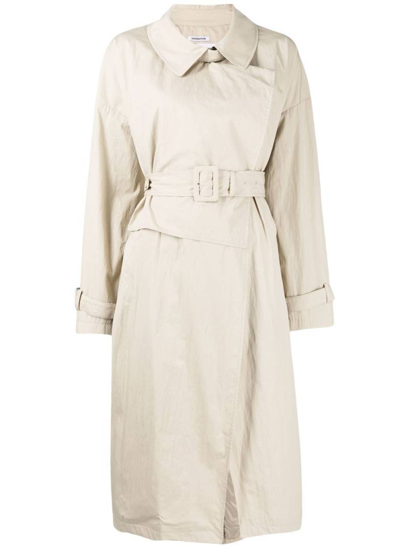 pushBUTTON belted trench coat - Brown von pushBUTTON