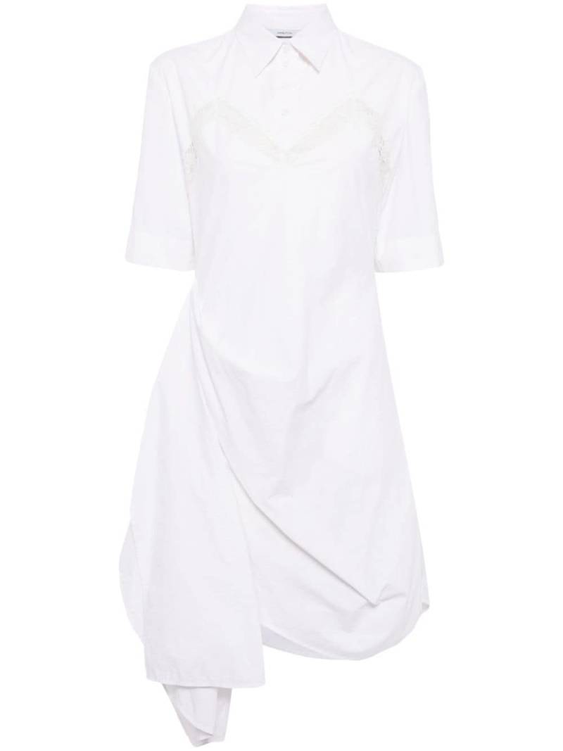 pushBUTTON draped layered shirtdress - White von pushBUTTON