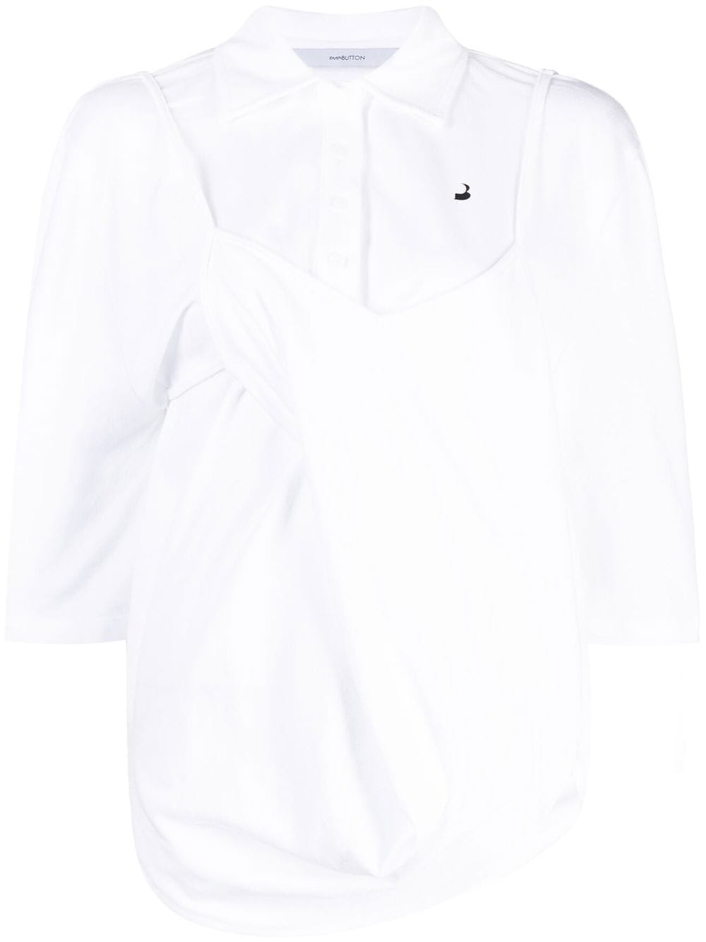 pushBUTTON layered half-sleeve shirt - White von pushBUTTON