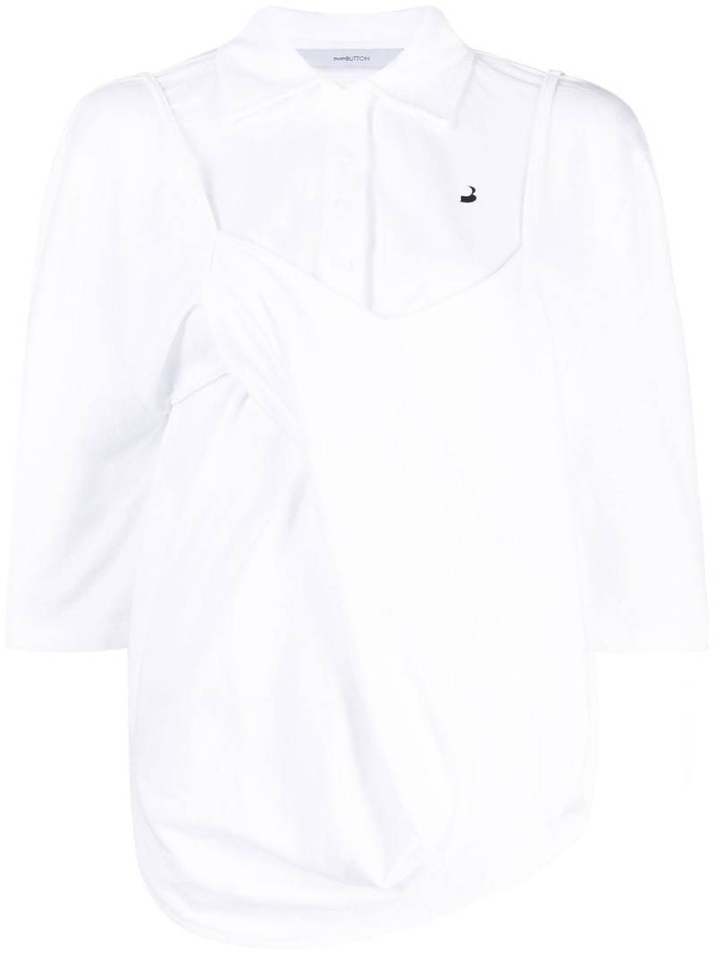 pushBUTTON layered half-sleeve shirt - White von pushBUTTON