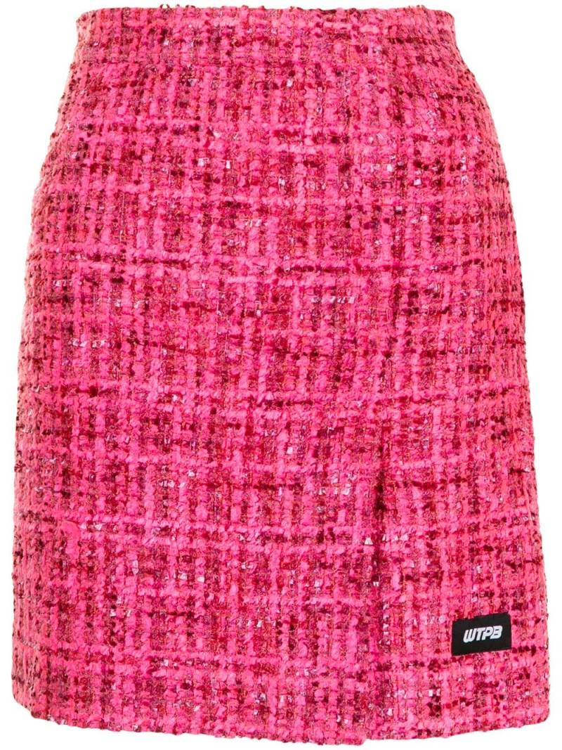 pushBUTTON tweed straight skirt - Pink von pushBUTTON
