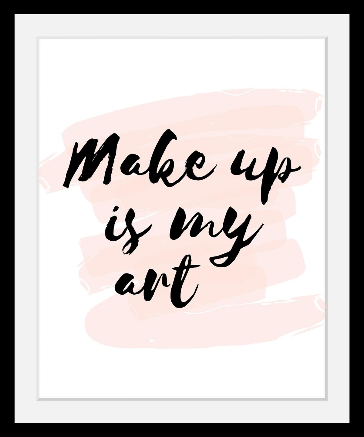 queence Bild »Make up«, Schwarz-Weiss-Schriftzug-Motivationsbilder-Fashion-Frau, HD Premium Poster-Druck inkl. Holzrahmen queence Bild »Make up«, Schwarz-Weiss-Schriftzug-Motivationsbilder-Fashion-Frau, HD Premium Poster-Druck inkl. Holzrahmen von queence