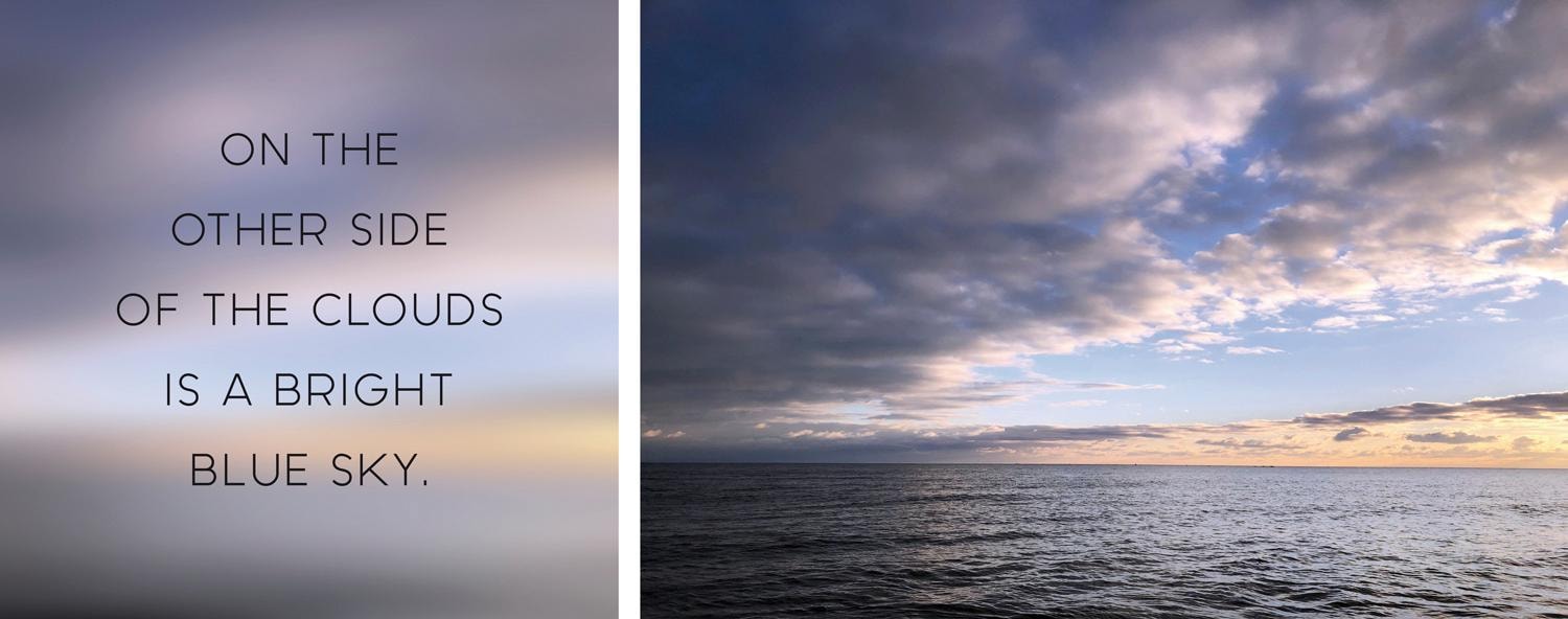 queence Leinwandbild »Blue Sky«, Himmel-Himmelsbilder-Kunst-Modern-Spa-Spa Bilder-Sprüche-Sprüche & Texte-Schriftzug-Schriftzüge-Wolken-Meer-Meer Bilder, (Set), Premium-Leinwandstoff, Handarbeit aus Deutschland, Spruch, 2er Set von queence