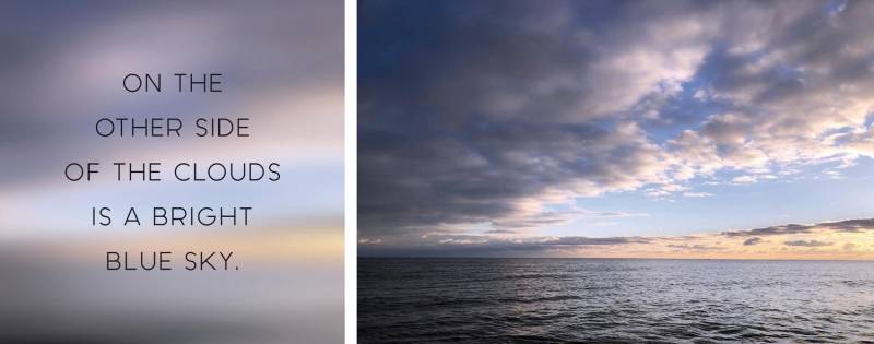 queence Leinwandbild »Blue Sky«, Himmel-Himmelsbilder-Kunst-Modern-Spa-Spa Bilder-Sprüche-Sprüche & Texte-Schriftzug-Schriftzüge-Wolken-Meer-Meer Bilder, (Set), Premium-Leinwandstoff, Handarbeit aus Deutschland, Spruch, 2er Set von queence