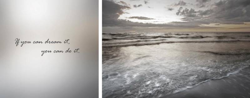 queence Leinwandbild »Do it«, Himmel-Himmelsbilder-Kunst-Modern-Spa-Spa Bilder-Sprüche-Sprüche & Texte-Schriftzug-Schriftzüge-Liebessprüche-Sonnenaufgang-Seelandschaft, (Set), Premium-Leinwandstoff, Handarbeit aus Deutschland, Spruch, 2er Set von queence