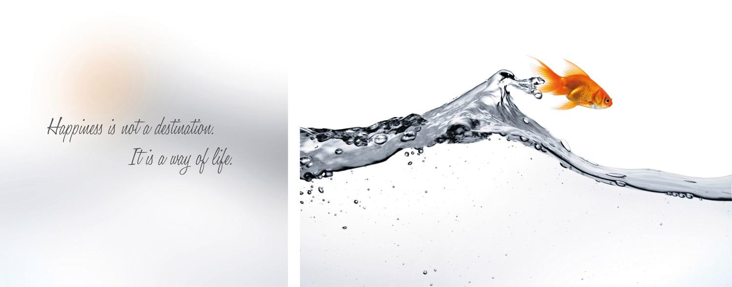 queence Leinwandbild »Happiness«, Wassertiere-Motivationsbilder-Kunst-Modern-Spa-Spa Bilder-Sprüche-Sprüche & Texte-Schriftzug-Schriftzüge, (Set), Premium-Leinwandstoff, Handarbeit aus Deutschland, Spruch, 2er Set von queence