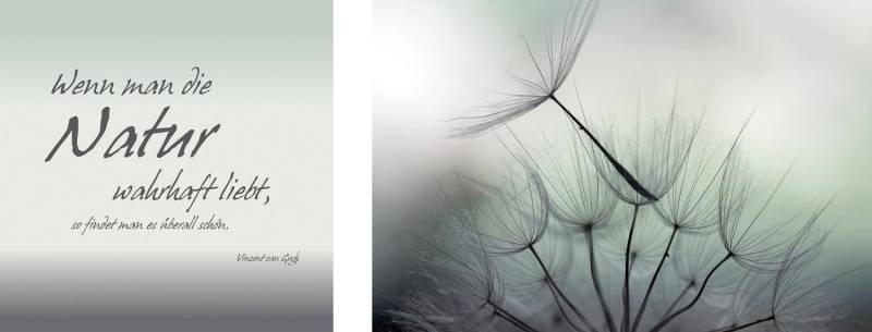 queence Leinwandbild »Natur«, Blumen-Blumenbilder-Kunst-Modern-Spa-Spa Bilder-Sprüche-Sprüche & Texte-Schriftzug-Schriftzüge, (Set), Premium-Leinwandstoff, Handarbeit aus Deutschland, Zitat, 2er Set von queence