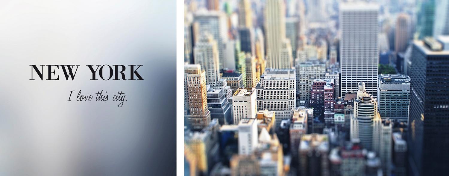 queence Leinwandbild »New York«, Foto-Amerika-New York-Kunst-Modern-Spa-Spa Bilder-Sprüche-Sprüche & Texte-Schriftzug-Schriftzüge, (Set), Premium-Leinwandstoff, Handarbeit aus Deutschland, Spruch, 2er Set von queence