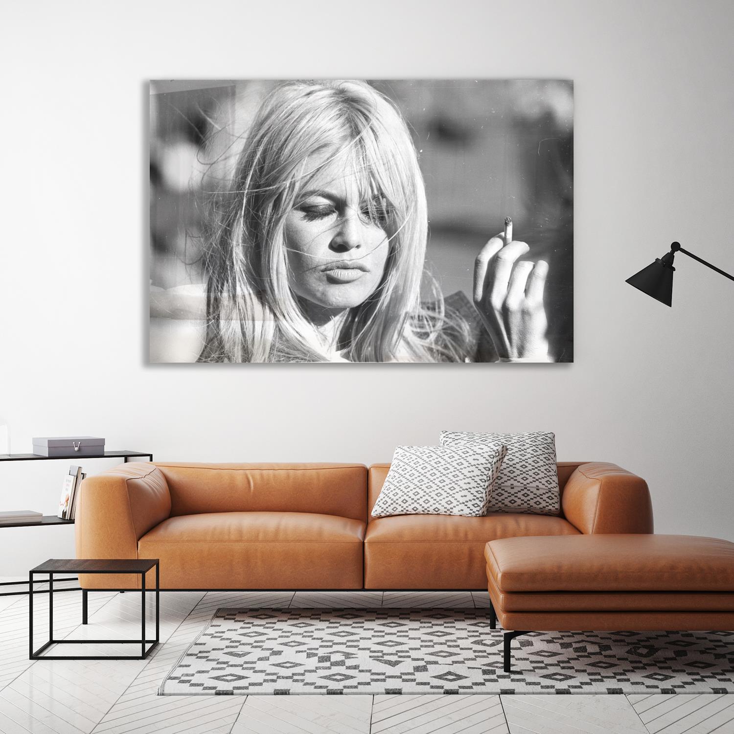 queence Acrylglasbild »Brigitte Bardot«, Schwarz-Weiss-Stars-Frau von queence