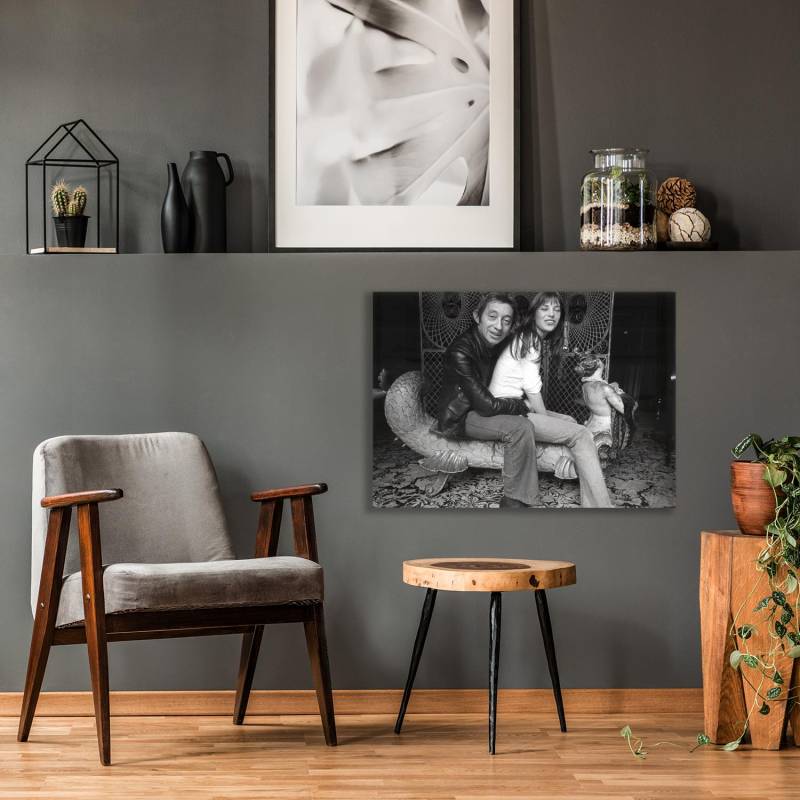 queence Acrylglasbild »Jane Birkin«, Schwarz-Weiss-Frau-Mann-Stars-Portrait-Foto-Film-Filmfiguren-Filmszene, Fine Art-Print in Galeriequalität von queence