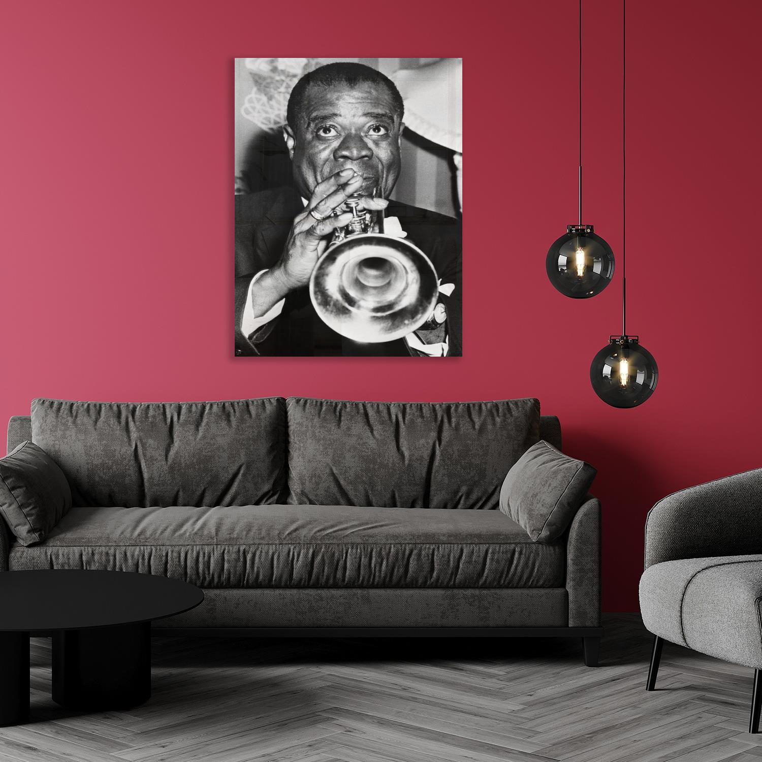 queence Acrylglasbild »Louis Armstrong«, Schwarz-Weiss-Mann-Stars von queence