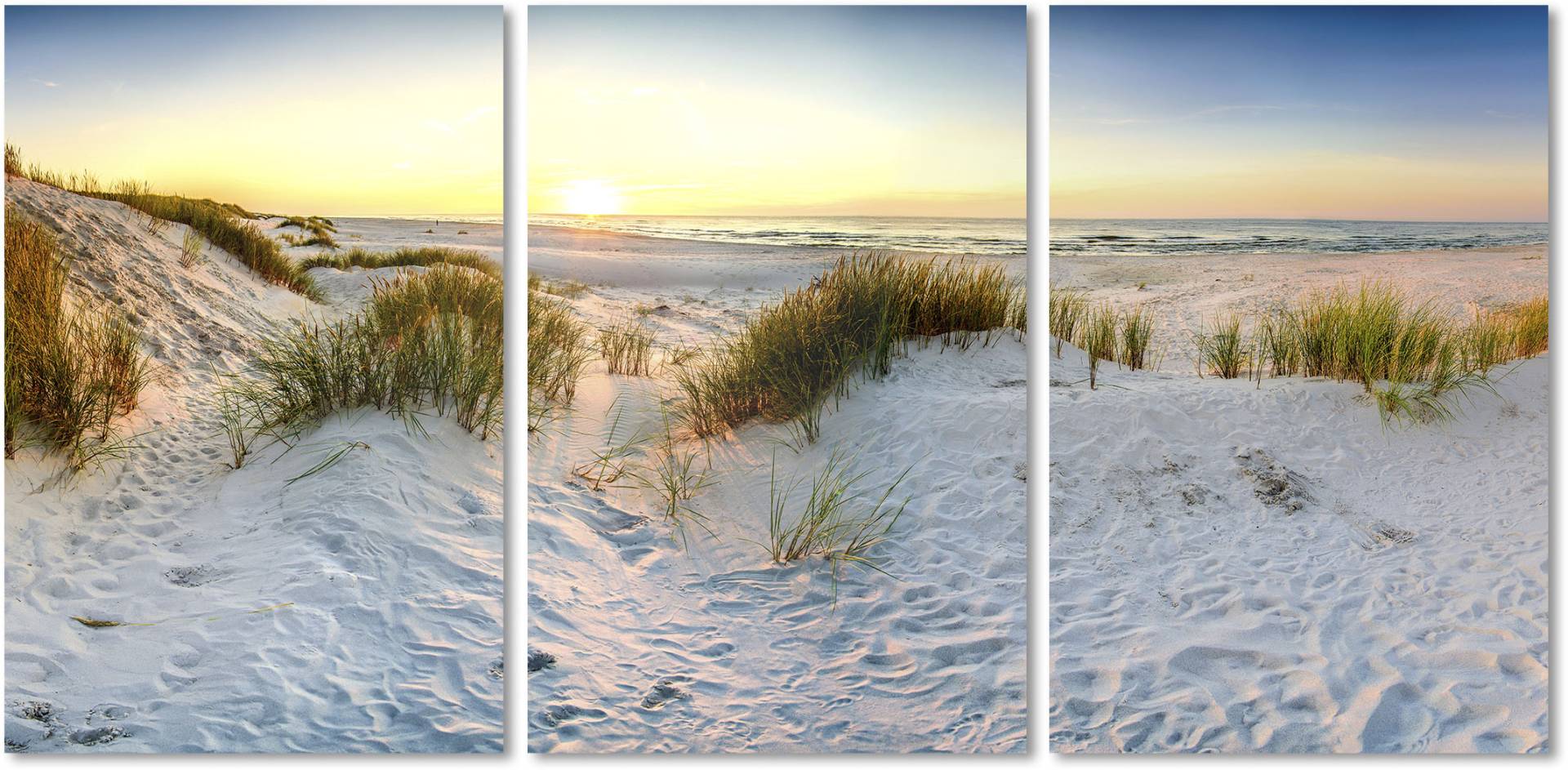 queence Acrylglasbild »Sunset Beach 3-teilig«, Strand, (1 St.) von queence