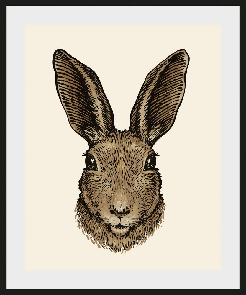 queence Bild »Agus«, Hase-Hasen-Haustiere-Kunst-Ostern, (1 St.), HD Premium Poster-Druck inkl. Holzrahmen von queence