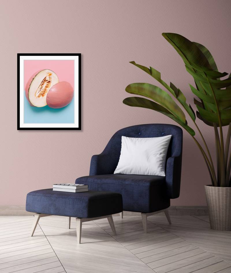 queence Bild »Bennet«, Obst-Obst Bilder-Lebensmittel-Essen-Kunst-Figuren, (1 St.), HD Premium Poster-Druck inkl. Holzrahmen von queence