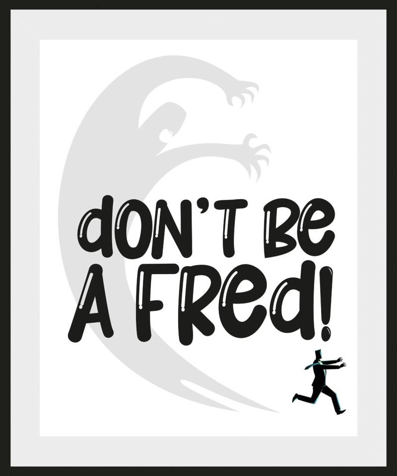 queence Bild »DON'T BE A FRED!«, Schriftzug-Humor-Sprüche & Texte-Schwarz-Weiss-Pferde-Pferdebilder, (1 St.), HD Premium Poster-Druck inkl. Holzrahmen von queence
