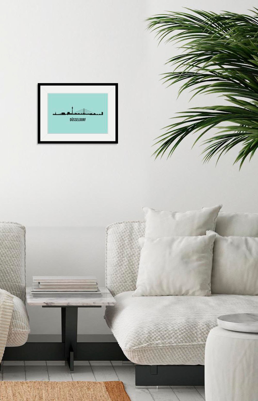 queence Bild »Düsseldorf Skyline«, Städte-Stadt-Deutschland-Gebäude-Schriftzug-Düsseldorf, (1 St.), HD Premium Poster-Druck inkl. Holzrahmen queence Bild »Düsseldorf Skyline«, Städte-Stadt-Deutschland-Gebäude-Schriftzug-Düsseldorf, (1 St.), HD Premium Poster-Druck inkl. Holzrahmen von queence