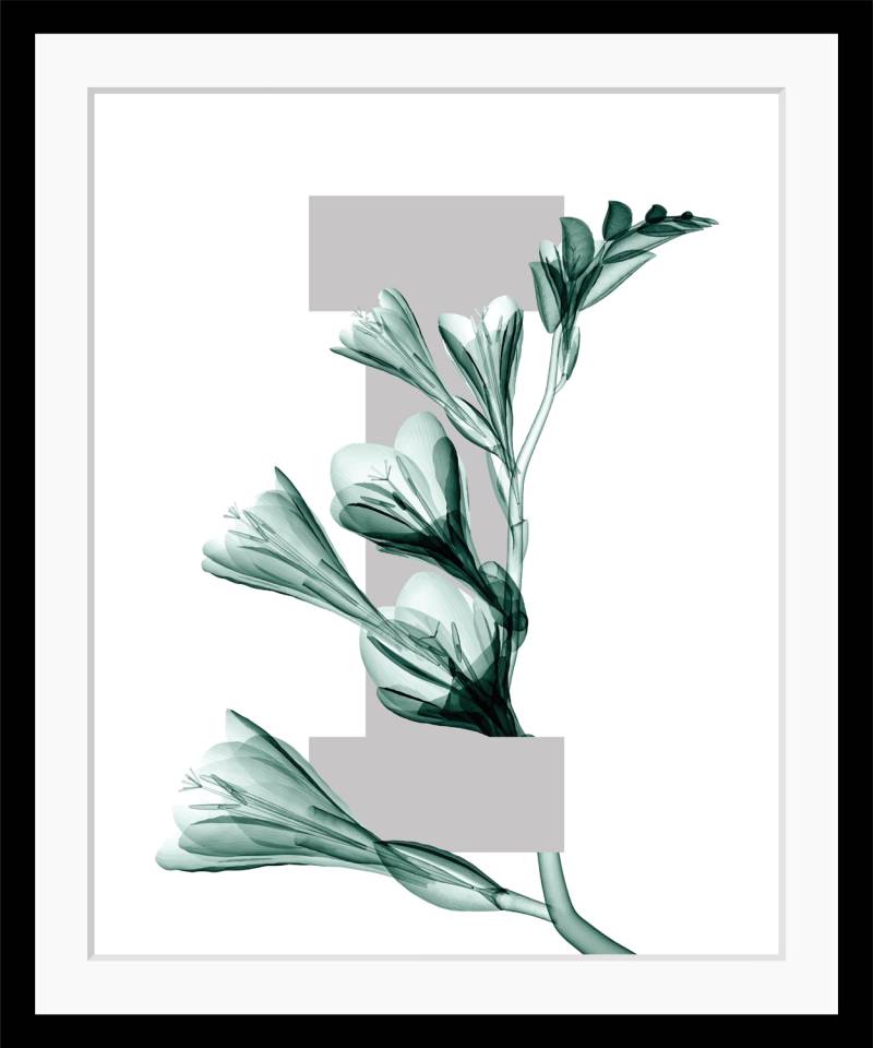 queence Bild »I-Flower«, Buchstaben, Blume, gerahmt, Blätter von queence