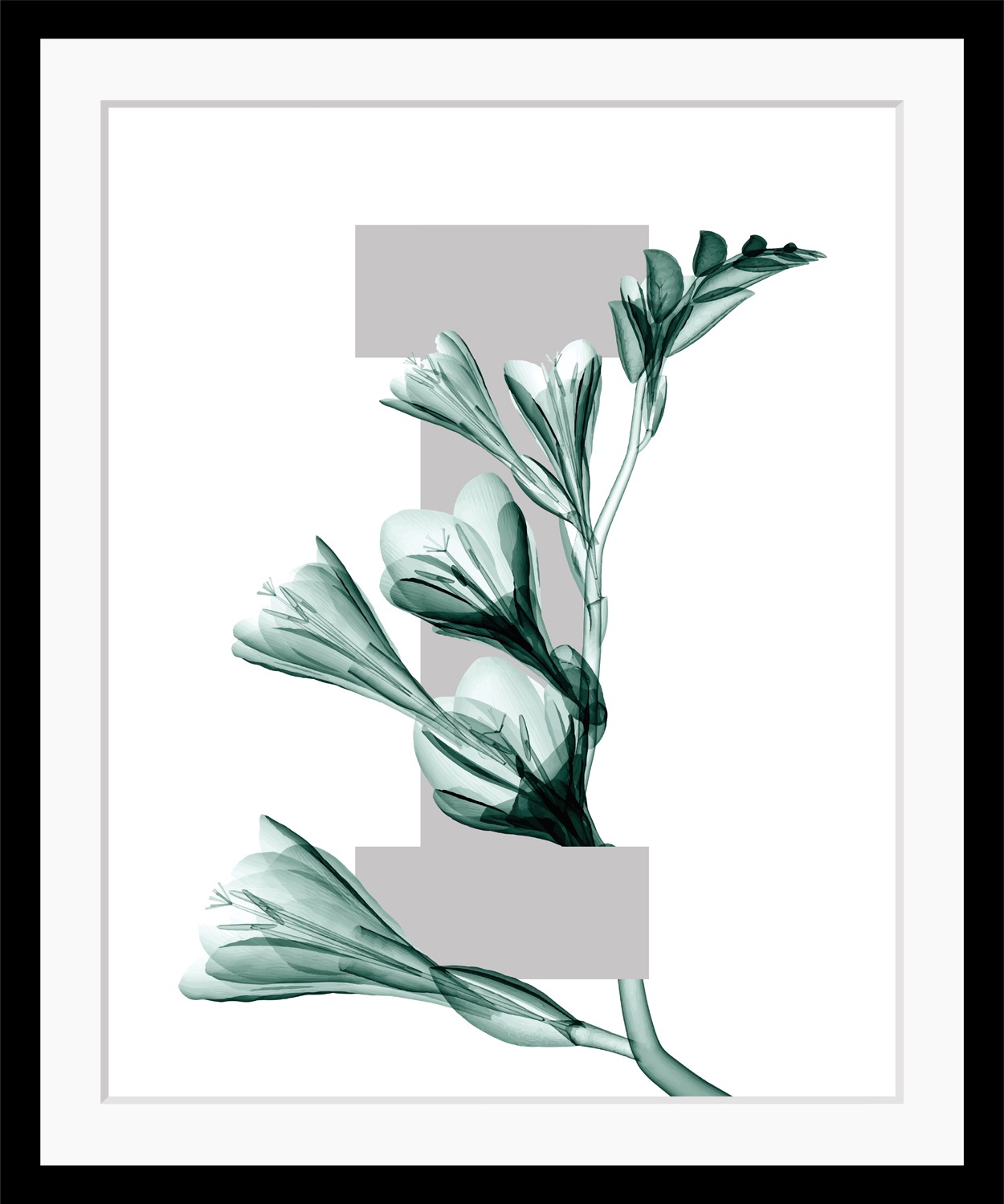 queence Bild »I-Flower«, Buchstaben, Blume, gerahmt, Blätter von queence