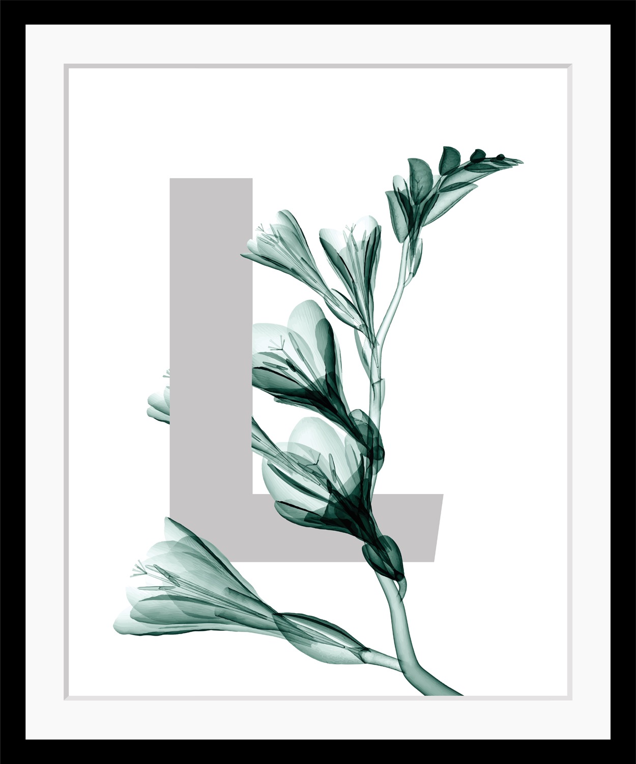 queence Bild »L-Flower«, Buchstaben, Blätter, gerahmt, Blume queence Bild »L-Flower«, Buchstaben, Blätter, gerahmt, Blume von queence