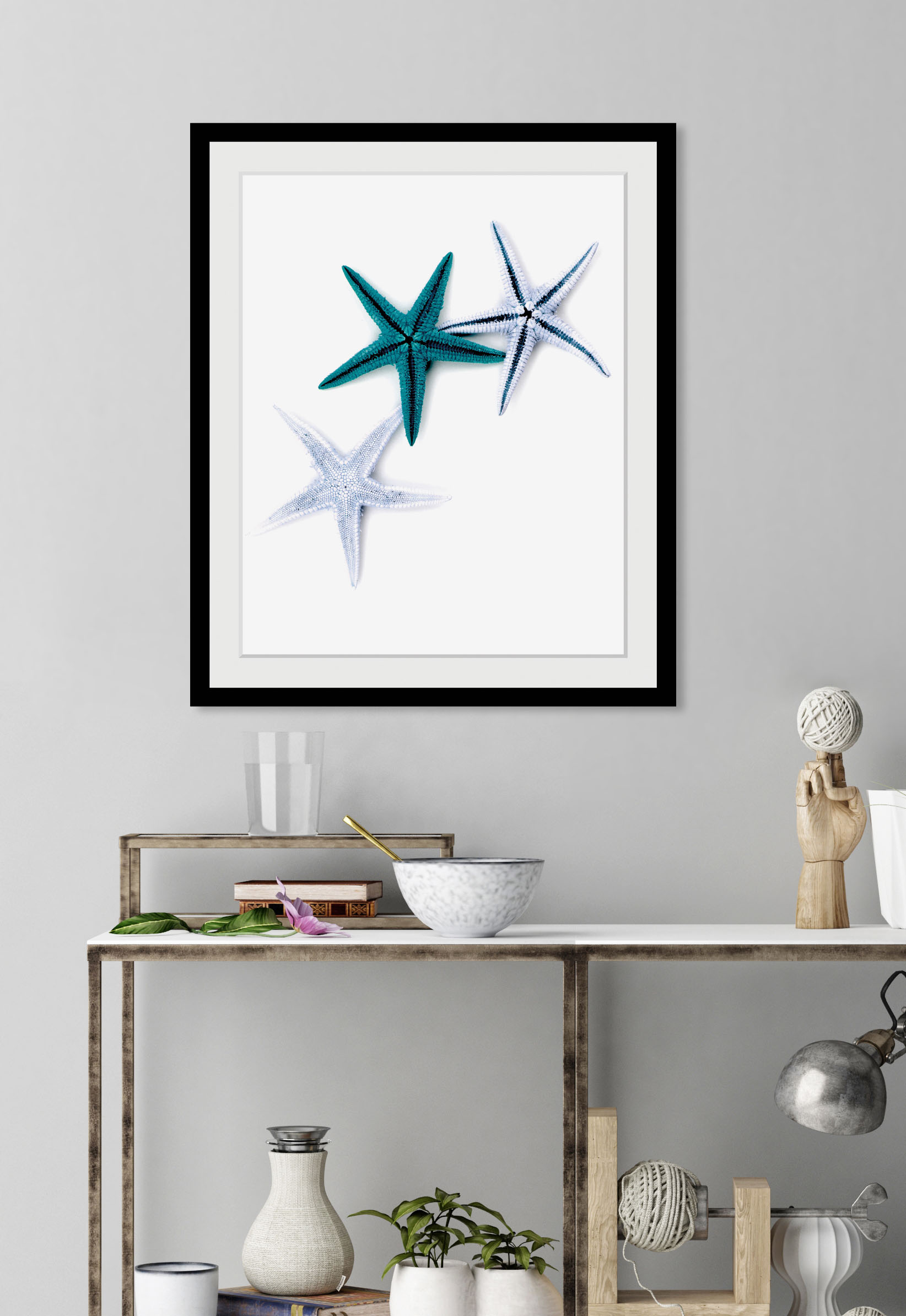 queence Bild »Laura«, Meer-Wassertiere-Kunst, (1 St.), HD Premium Poster-Druck inkl. Holzrahmen von queence
