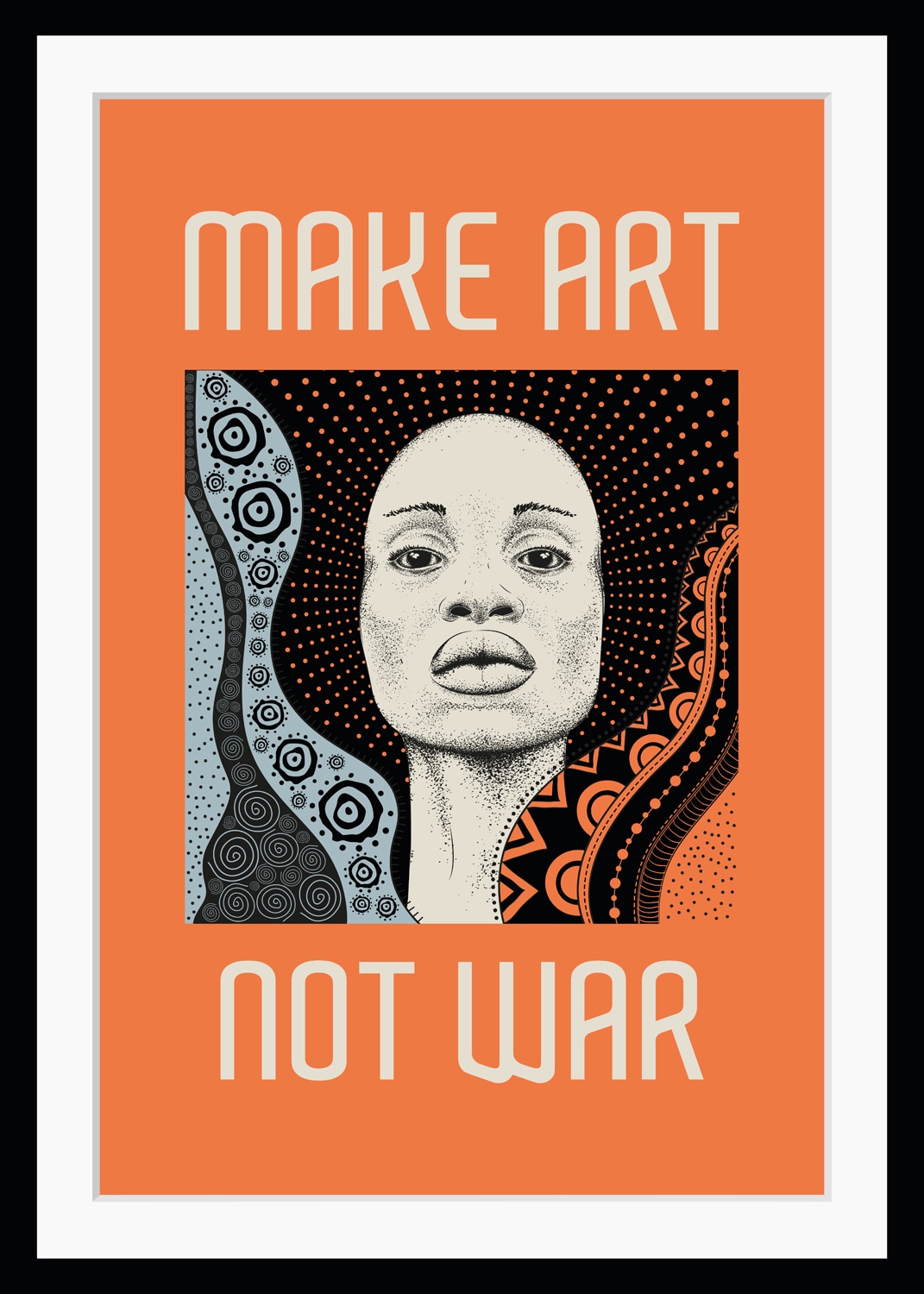 queence Bild »MAKE ART NOT WAR«, Sprüche & Texte-Schriftzug-Kunst-Frau-Figuren-Peace-Zeichen, HD Premium Poster-Druck inkl. Holzrahmen queence Bild »MAKE ART NOT WAR«, Sprüche & Texte-Schriftzug-Kunst-Frau-Figuren-Peace-Zeichen, HD Premium Poster-Druck inkl. Holzrahmen von queence