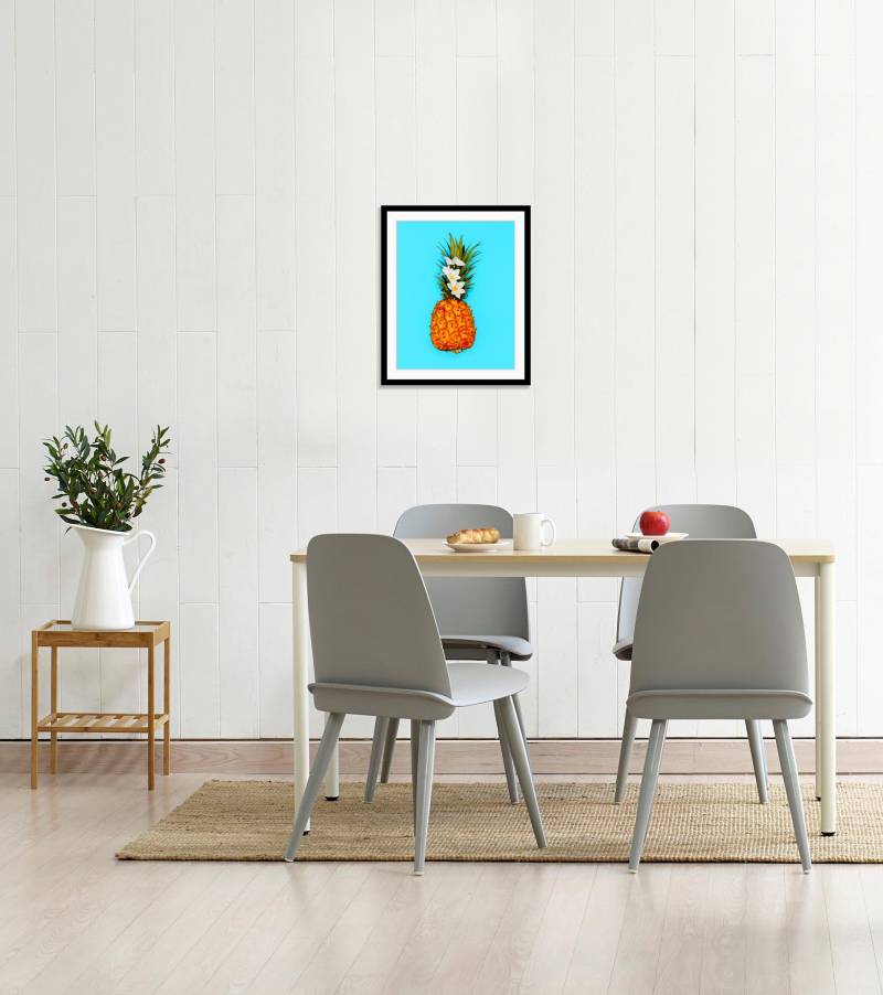 queence Bild »Mark«, Obst-Obst Bilder-Lebensmittel-Essen-Kunst-Figuren, (1 St.), HD Premium Poster-Druck inkl. Holzrahmen von queence