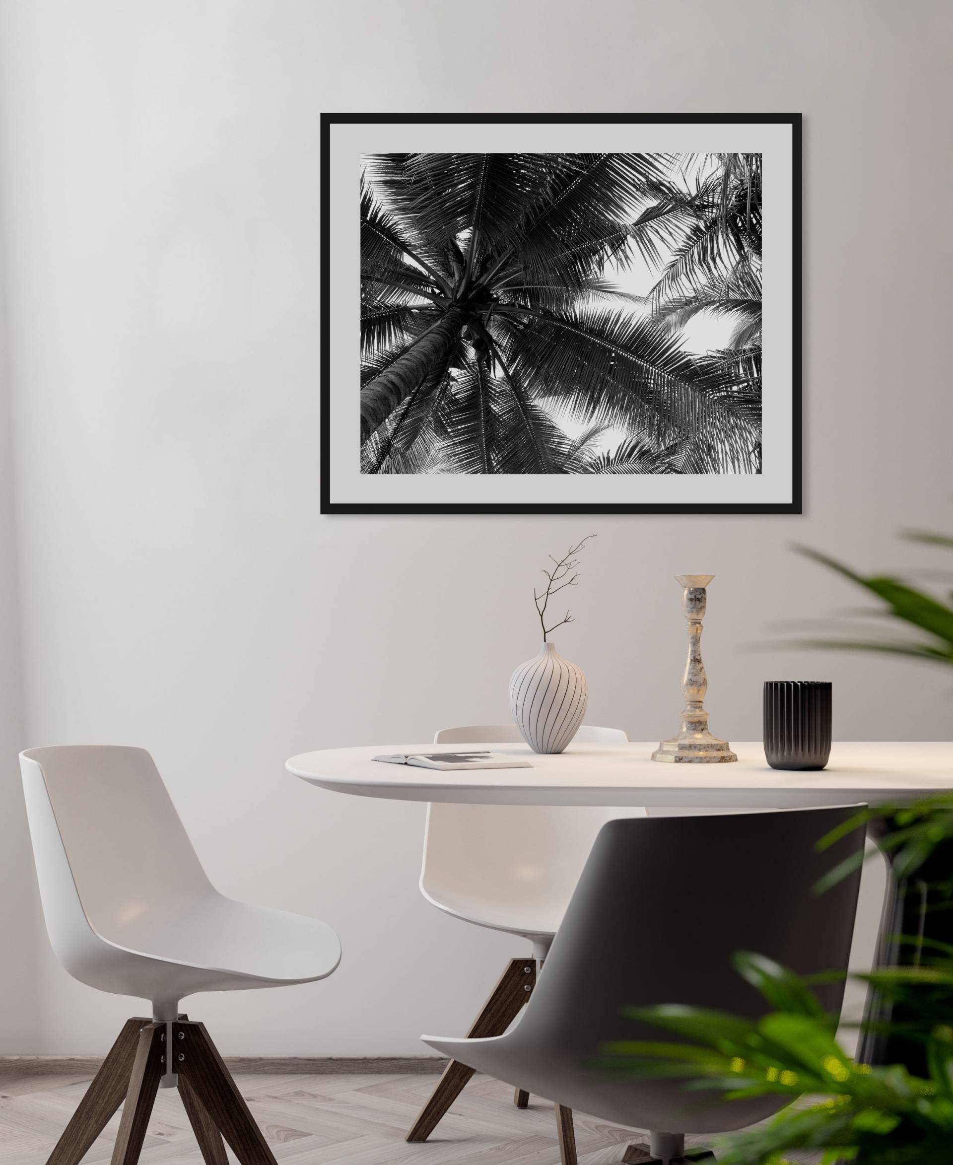 queence Bild »Mary«, Palmen-Pflanzen-Pflanzenbilder-Himmel-Schwarz-Weiss-Foto, (1 St.), HD Premium Poster-Druck inkl. Holzrahmen queence Bild »Mary«, Palmen-Pflanzen-Pflanzenbilder-Himmel-Schwarz-Weiss-Foto, (1 St.), HD Premium Poster-Druck inkl. Holzrahmen von queence