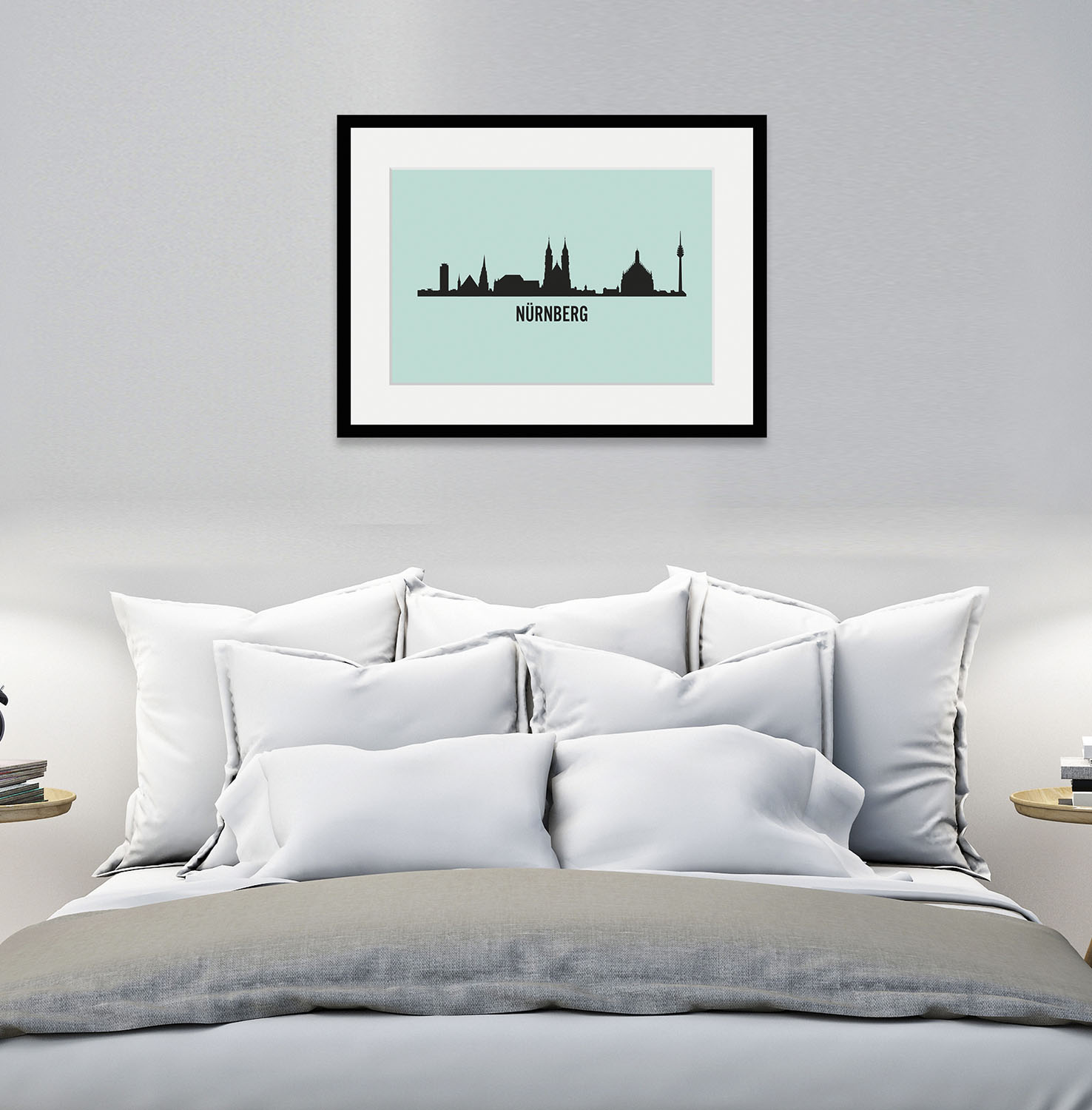 queence Bild »Nürnberg Skyline«, Städte-Stadt-Deutschland-Gebäude-Nürnberg, (1 St.), HD Premium Poster-Druck inkl. Holzrahmen queence Bild »Nürnberg Skyline«, Städte-Stadt-Deutschland-Gebäude-Nürnberg, (1 St.), HD Premium Poster-Druck inkl. Holzrahmen von queence