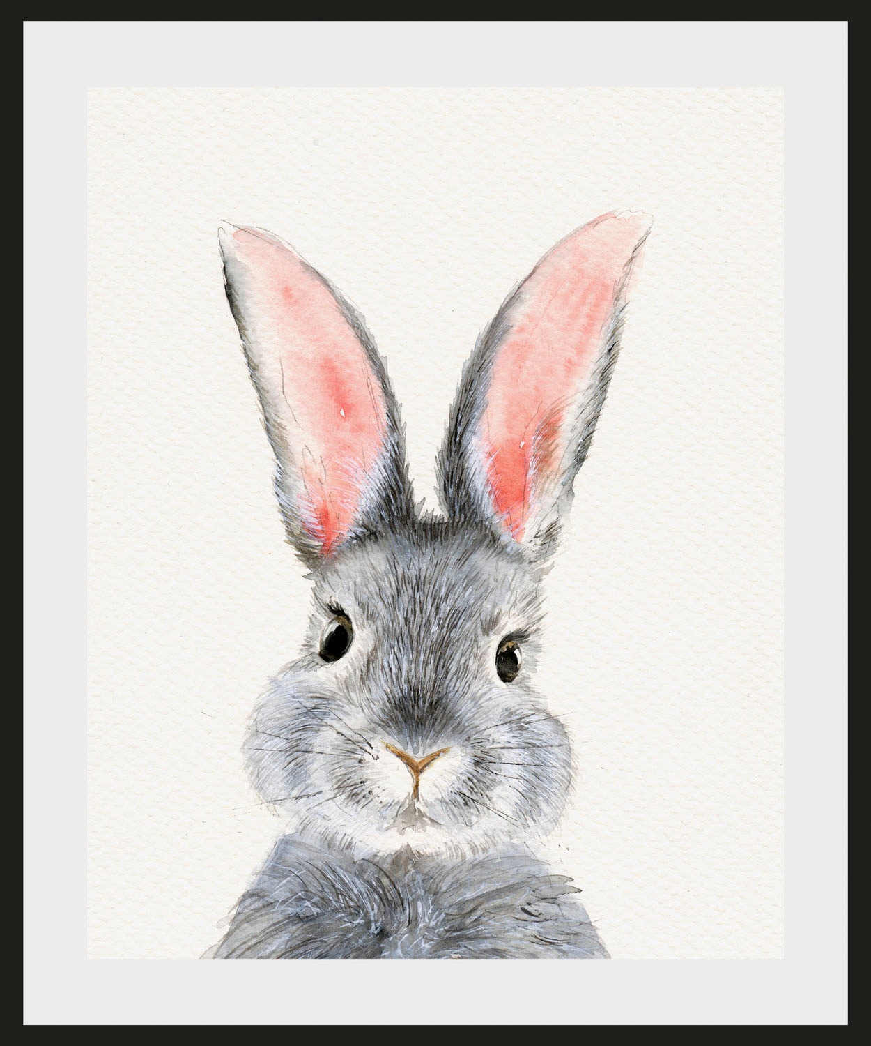 queence Bild »Olaf«, Hase-Hasen-Kunst-Haustiere, (1 St.), HD Premium Poster-Druck inkl. Holzrahmen von queence