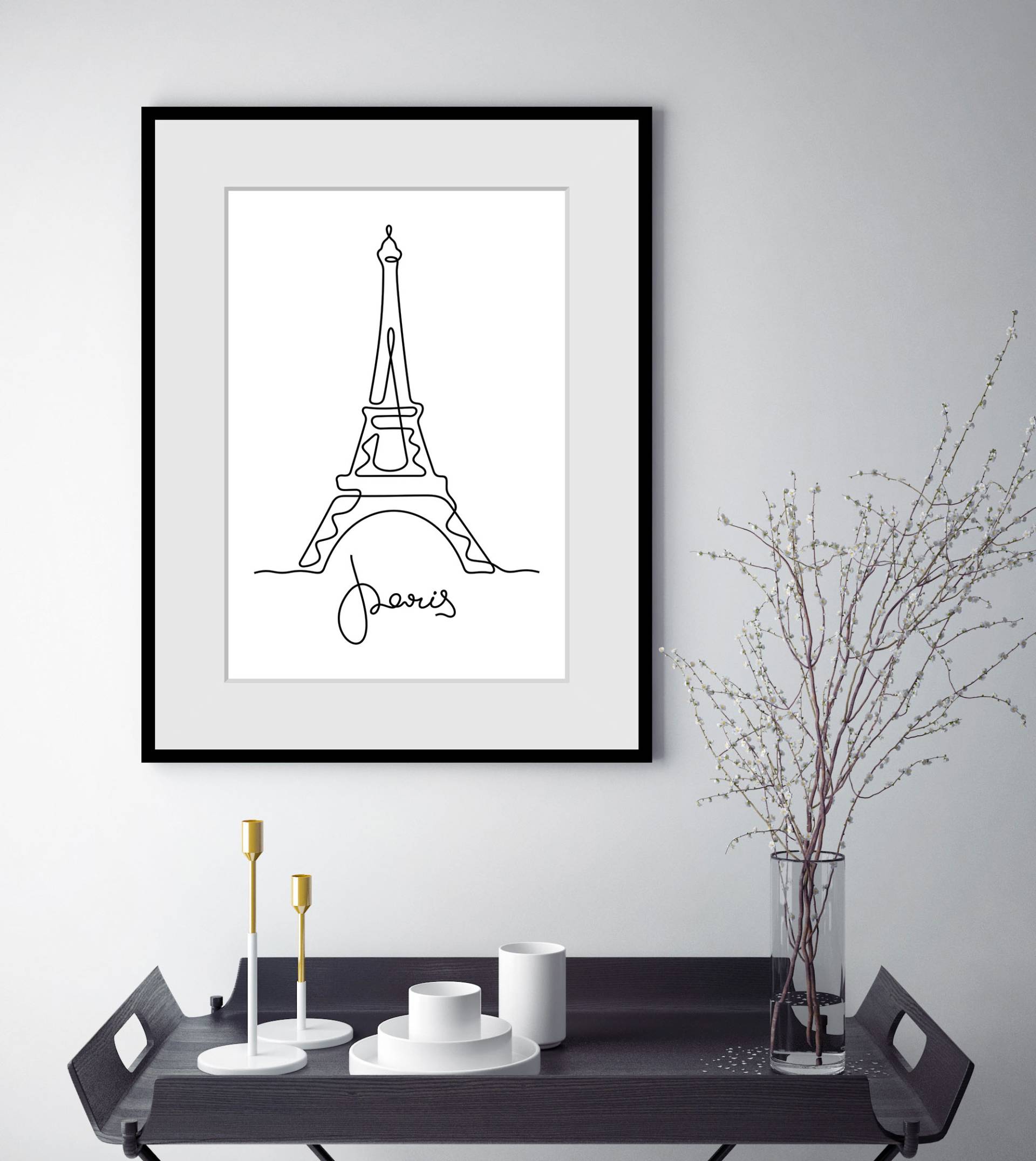 queence Bild »Stadt der Liebe«, Paris-Frankreich-Gebäude-Kunst-Schriftzug-Schwarz-Weiss, (1 St.), HD Premium Poster-Druck inkl. Holzrahmen queence Bild »Stadt der Liebe«, Paris-Frankreich-Gebäude-Kunst-Schriftzug-Schwarz-Weiss, (1 St.), HD Premium Poster-Druck inkl. Holzrahmen von queence