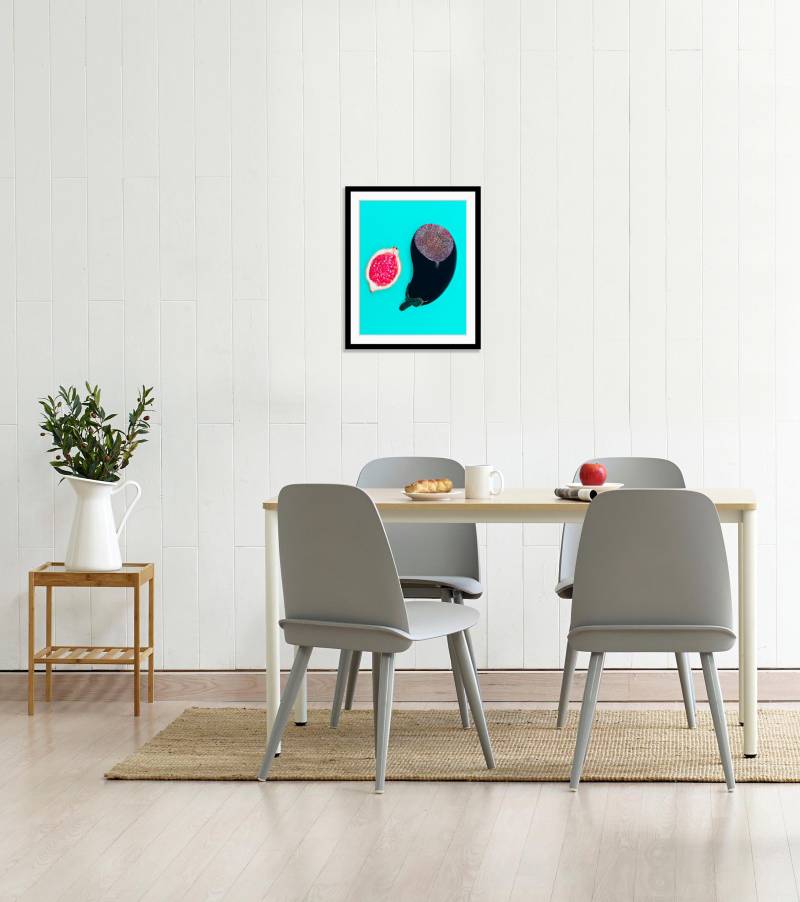 queence Bild »Stephan«, Obst-Obst Bilder-Lebensmittel-Essen-Kunst-Figuren, (1 St.), HD Premium Poster-Druck inkl. Holzrahmen von queence