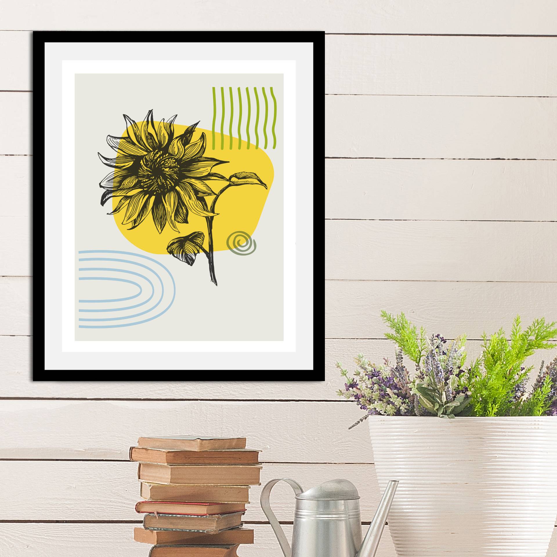queence Bild »Sunflower«, Blumen, (1 St.), gerahmt von queence