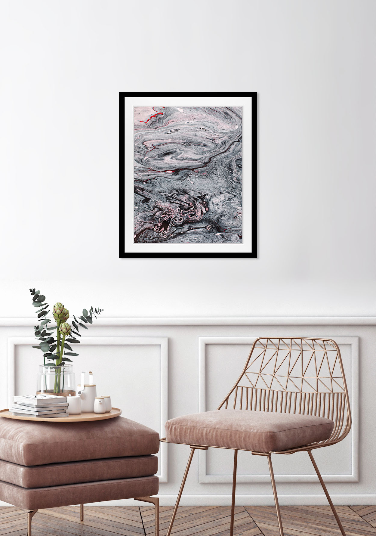 queence Bild »Tim«, Abstrakt-Kunst-Marmor, (1 St.), HD Premium Poster-Druck inkl. Holzrahmen queence Bild »Tim«, Abstrakt-Kunst-Marmor, (1 St.), HD Premium Poster-Druck inkl. Holzrahmen von queence