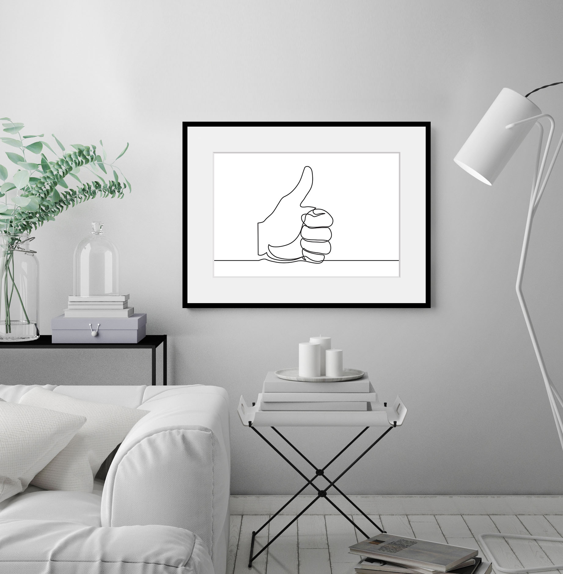 queence Bild »Daumen hoch«, Schwarz-Weiss-Motivationsbilder-Kunst-Modern, (1 St.), HD Premium Poster-Druck inkl. Holzrahmen queence Bild »Daumen hoch«, Schwarz-Weiss-Motivationsbilder-Kunst-Modern, (1 St.), HD Premium Poster-Druck inkl. Holzrahmen von queence
