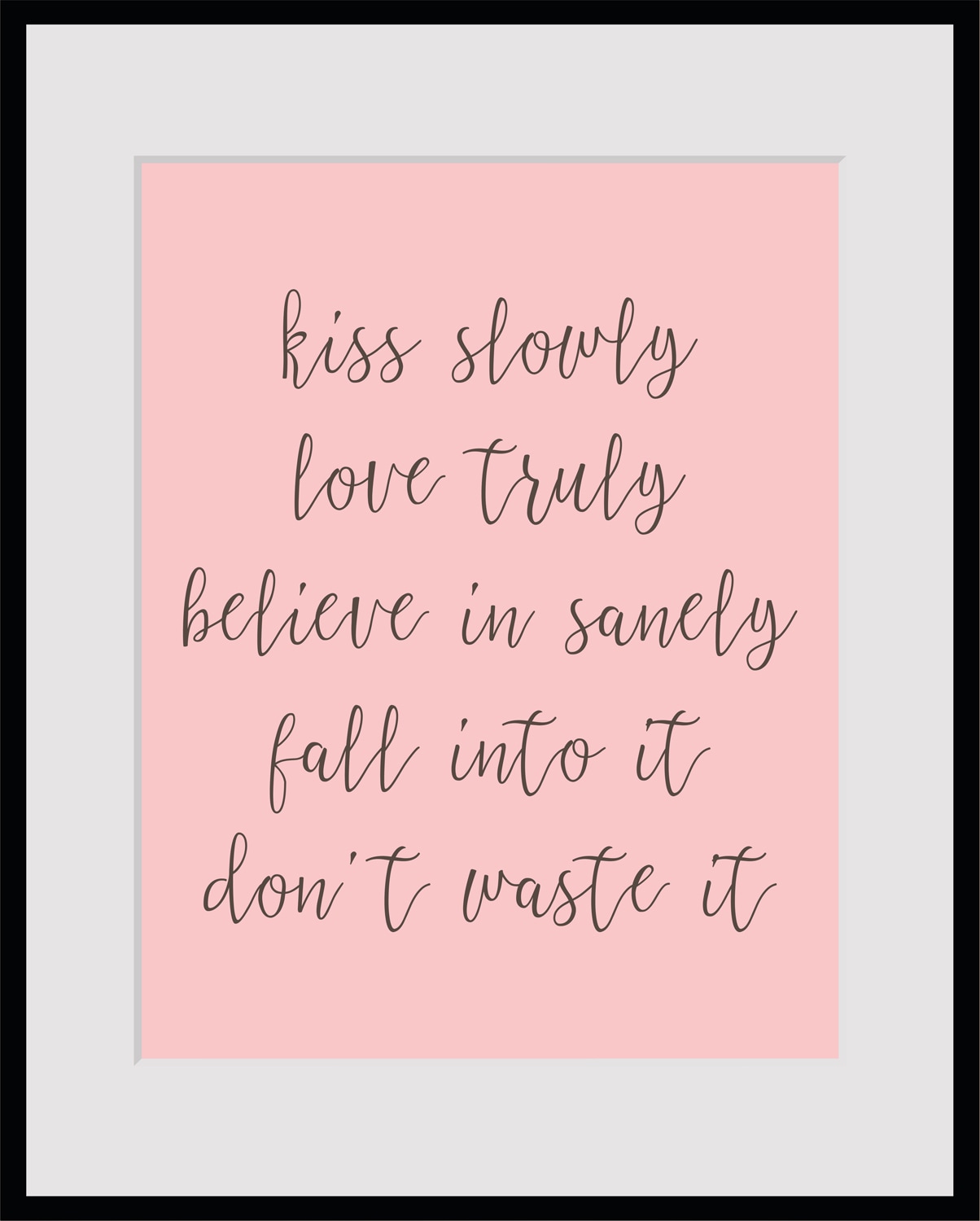 queence Bild »kiss slowly«, Sprüche & Texte, Spruch, gerahmt queence Bild »kiss slowly«, Sprüche & Texte, Spruch, gerahmt von queence