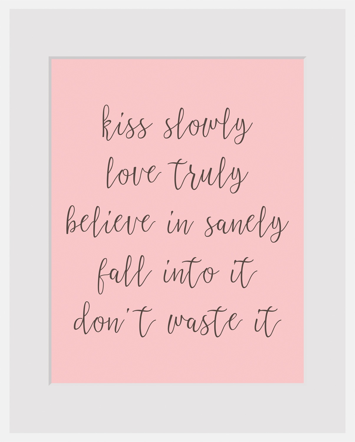 queence Bild »kiss slowly«, Sprüche & Texte, Spruch, gerahmt queence Bild »kiss slowly«, Sprüche & Texte, Spruch, gerahmt von queence