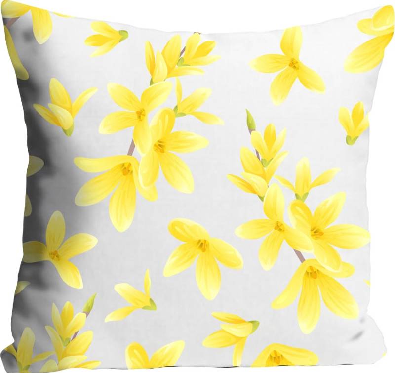 queence Dekokissen »Asiatic Lily«, mit gelben Blumen, Kissenhülle ohne Füllung, 1 Stück von queence