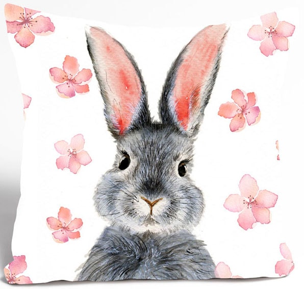 queence Dekokissen »Baluga«, süsser Hase, Kissenhülle ohne Füllung, Ostern von queence