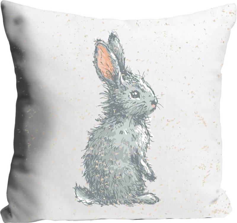 queence Dekokissen »Corinne«, Kissenhülle,Hase,Schnee,Winter,Fröhlich,Weihnachten,Tiermotiv,Natur von queence