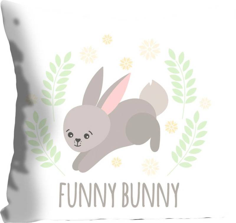 queence Dekokissen »Darcy«, mit einem funny bunny, Kissenhülle ohne Füllung, 1 Stück von queence