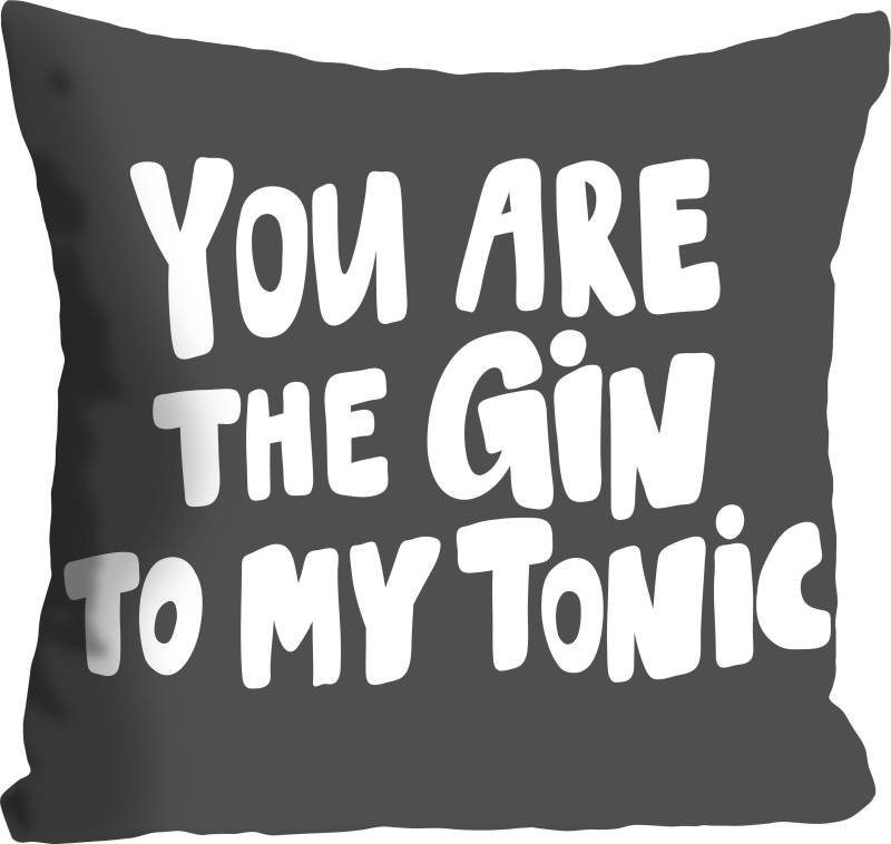 queence Dekokissen »GIN TO MY TONIC«, Kissenhülle,You are the Gin to my Tonic,Spruch,Lustig,Witzig von queence