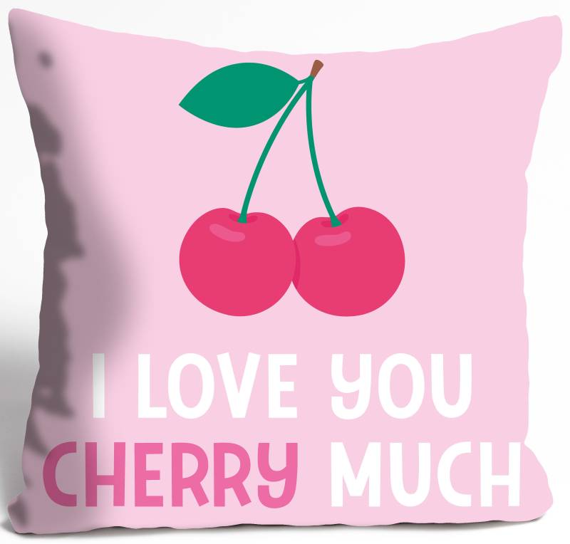 queence Dekokissen »I LOVE YOU CHERRY MUCH«, Kissenhülle ohne Füllung, 1 Stück von queence