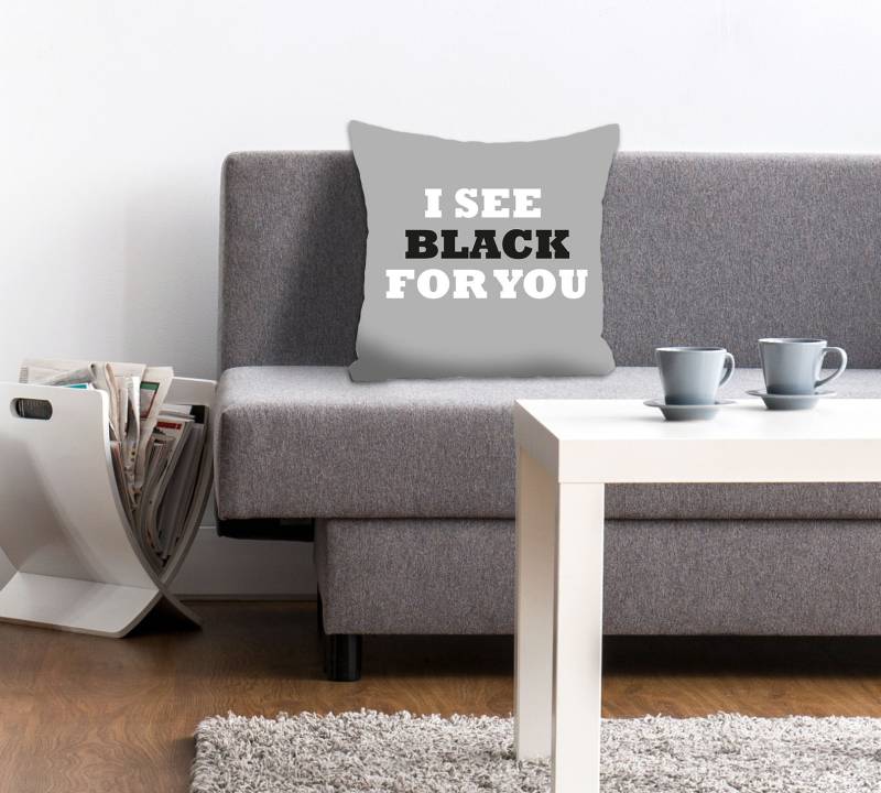 queence Dekokissen »I SEE BLACK FOR YOU«, Kissenhülle ohne Füllung, 1 Stück von queence