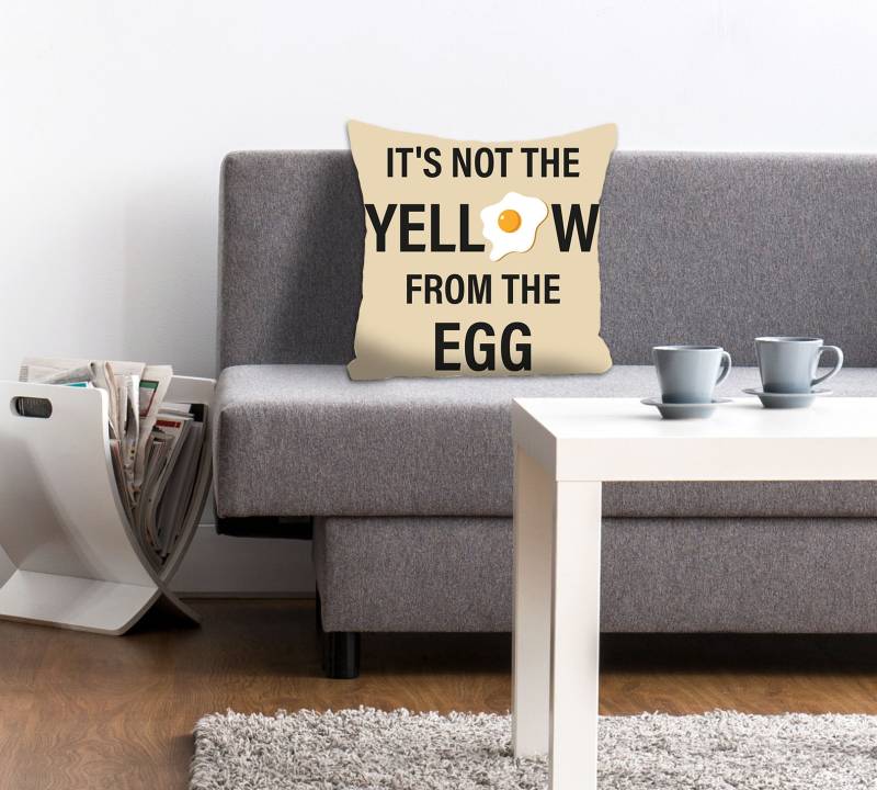 queence Dekokissen »IT'S NOT THE YELLOW FROM THE EGG 2.0«, Kissenhülle ohne Füllung, 1 Stück von queence